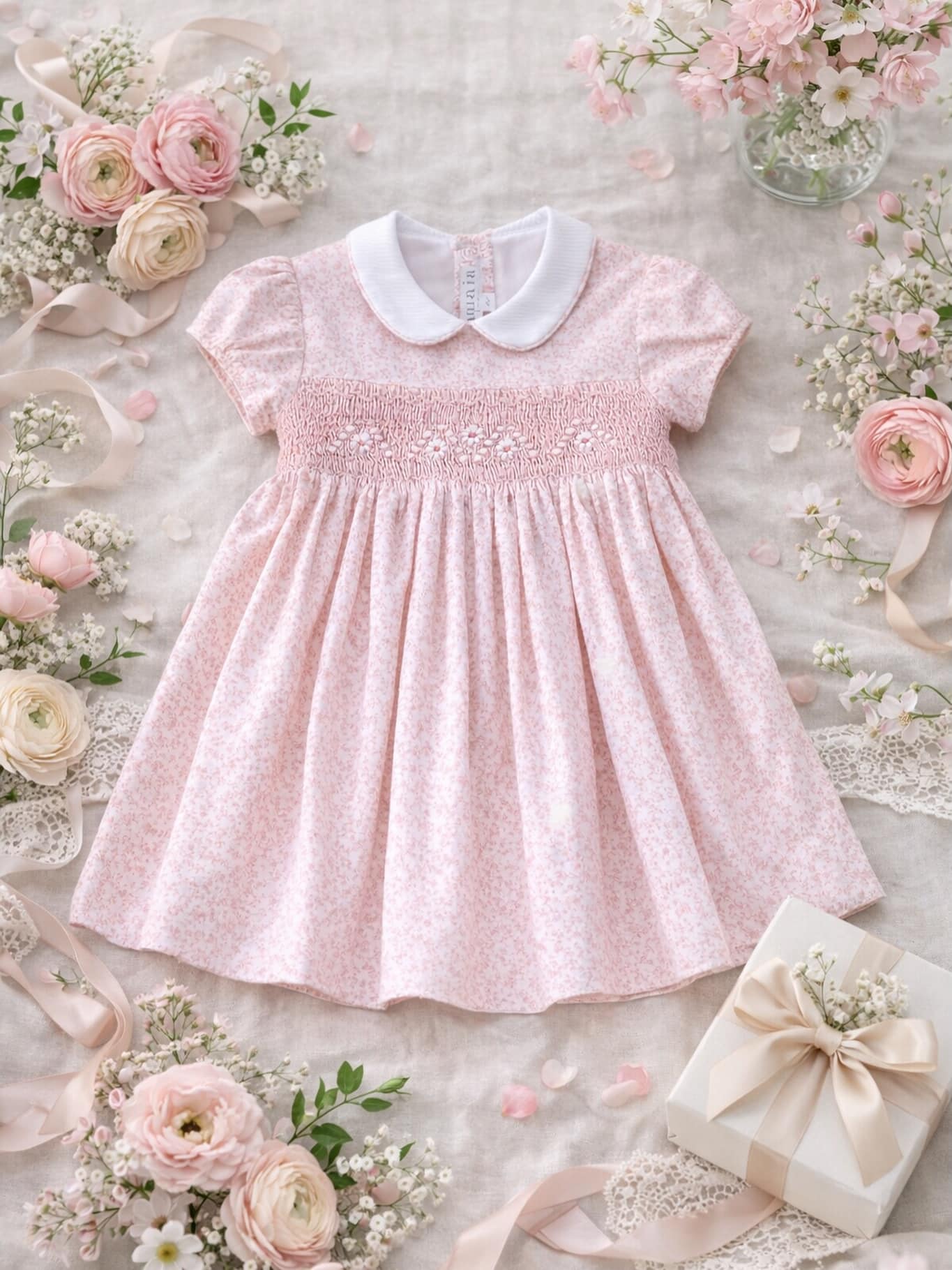 Shirley dress大切な日に温もりを🪡🧵やさしく広がる花々に、ホワイトの襟元。ピンクとホワイトの糸で丁寧に施した、スモッキング刺繍のワンピース卒入園式・入学式は、お子さまにとっても、ご家族にとっても思い出に残るひとときです。ボレロやリボンの彩りを添えて、より表情豊かに。Amaia Kidsの温もりで、特別な一日をもっと素敵に。#アマイアキッズ #amaiakids #amaiajapan #入学式 #卒入園式@amaia_japan⁡▼オンラインショップhttps://amaia.jp