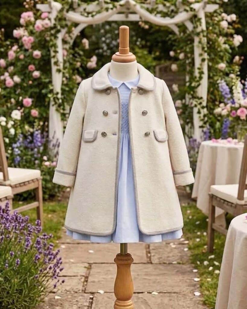 ときめくコレクションクリスタルを思わせる澄んだブルーの、女の子ワンピースとロンパース。胸元を彩るブルーとホワイトの、可憐なスモッキング刺繍🪡ヘリンボーンの上品な織りと、ふんわり愛らしいシルエットも魅力。アイボリーを合わせて可憐に、ブルーを重ねて上品に。これからの季節のイベントや、お誕生日の装いにぜひ#アマイアキッズ #amaiakids #amaiajapan #七五三 #ベビーギフト @amaia_japan⁡▼オンラインショップhttps://amaia.jp