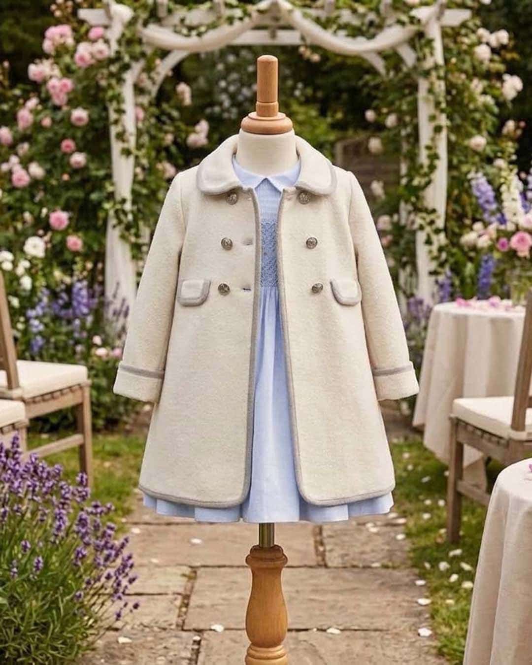 ときめくコレクションクリスタルを思わせる澄んだブルーの、女の子ワンピースとロンパース。胸元を彩るブルーとホワイトの、可憐なスモッキング刺繍🪡ヘリンボーンの上品な織りと、ふんわり愛らしいシルエットも魅力。アイボリーを合わせて可憐に、ブルーを重ねて上品に。これからの季節のイベントや、お誕生日の装いにぜひ#アマイアキッズ #amaiakids #amaiajapan #七五三 #ベビーギフト @amaia_japan⁡▼オンラインショップhttps://amaia.jp
